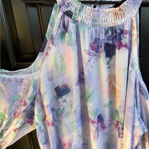 Floral Cold Shoulder Top